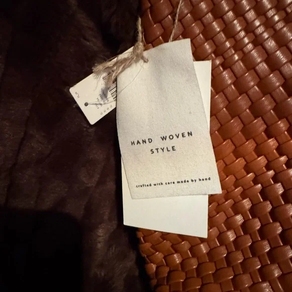 Anthropology Elegant Brown Woven Tote Bag - Picture 5 of 6